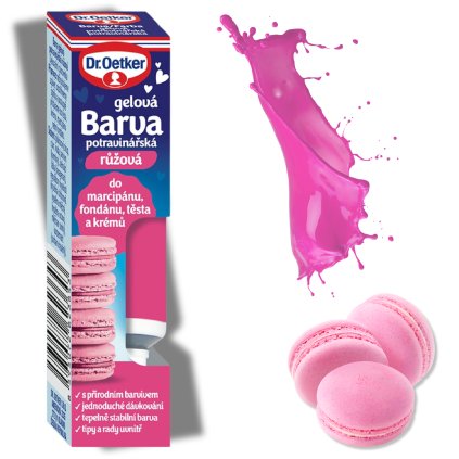 Gelová barva, tradiční růžová - 10g Oetker