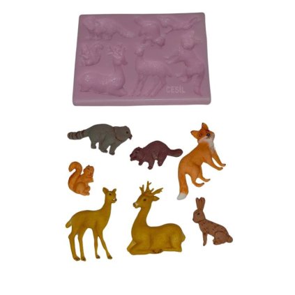 287755 cesil silikonova forma lesni zvirata