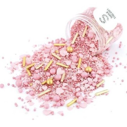 346322 cukrove zdobeni 90g ruzovy valentyn super streusel