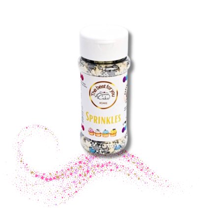 Cukrové zdobení bílé, stříbrné a modré Star Galaxy (90 g) Cukrářská ♡