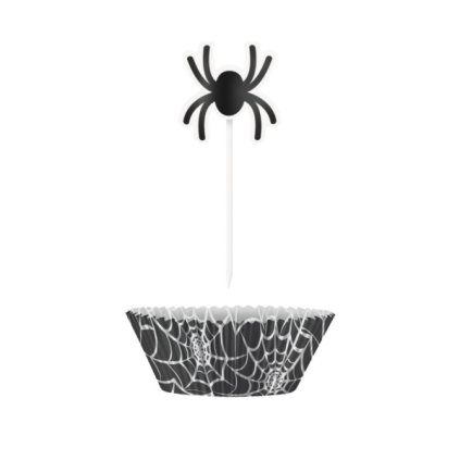 0033323 cupcake sada cerny pavouk kosicky a zapichy 24 ks 600