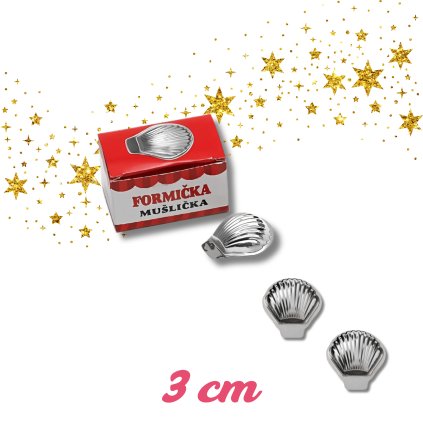 České formičky na cukroví - Mušlička - mini 3 cm - 20 ks