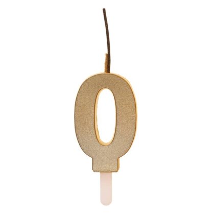 342860 dekora svicka s prskavkou zlata cislo 0