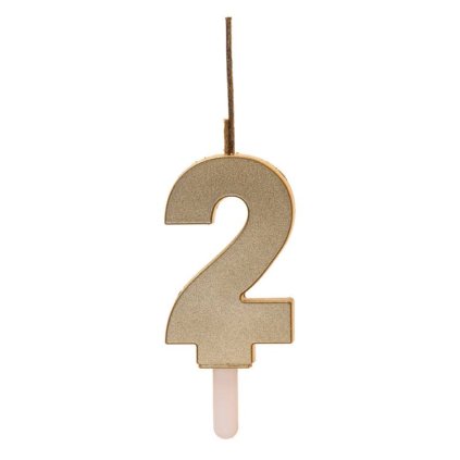 342821 dekora svicka s prskavkou zlata cislo 2