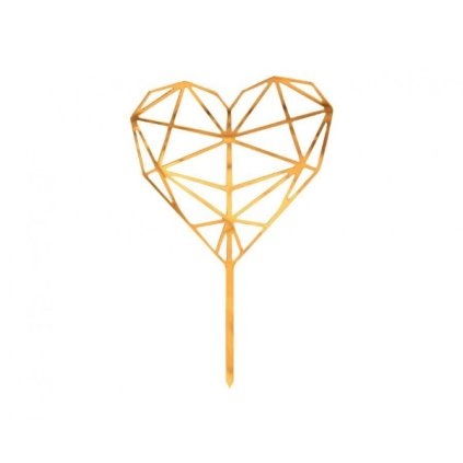 275967 dekorace na dort diamant zlaty 16 x 10 cm