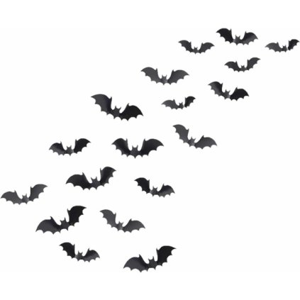 0023018 dekorace na zed samolepici netopyri 24 ks 600