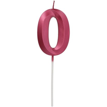 297290 1 dortova svicka cislo 0 glamour red 7 cm