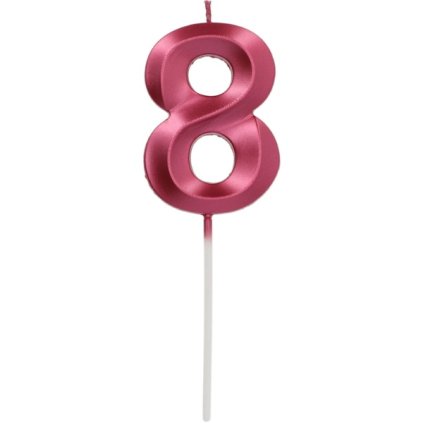 297362 1 dortova svicka cislo 8 glamour red 7 cm