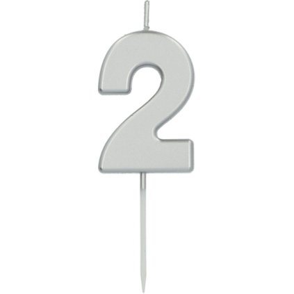 0023195 dortova svicka mala 2 stribrna 5 cm 600