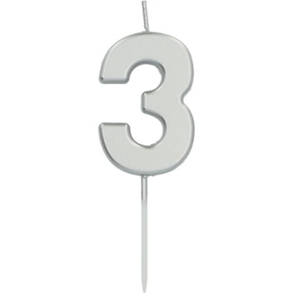 0023196 dortova svicka mala 3 stribrna 5 cm 600