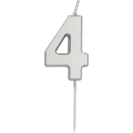 0023197 dortova svicka mala 4 stribrna 5 cm 600