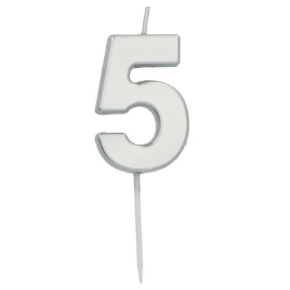 297392 1 dortova svicka mala 5 stribrna 5 cm