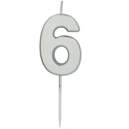 0023199 dortova svicka mala 6 stribrna 5 cm 600