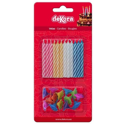 251886 dortove svicky barevne se zapichem 24ks dekora