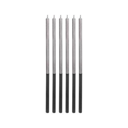 162236 1 dortove svicky dlouhe chrome stribrne 6 ks