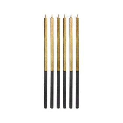 0014318 dortove svicky dlouhe chrome zlate 6 ks 600