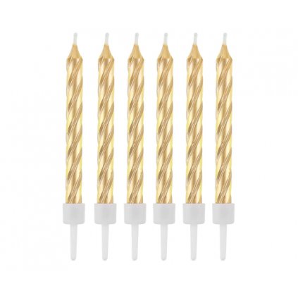 176738 dortove svicky zlate perletove 6 cm 12 ks