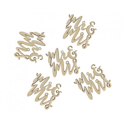 0015172 drevene konfety mr a mrs 18 ks 4x4 cm 600