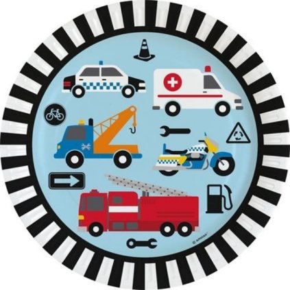 0012131 eko party papirove talire dopravni 23 cm 600