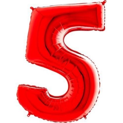 153542 1 nafukovaci balonek cislo 5 cerveny 102cm extra velky grabo