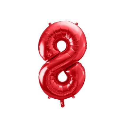 206099 partydeco foliovy balonek cerveny cislo 8 86 cm