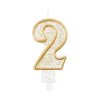 86687 svicka narozeninova cislice 2 zlata 7 5 cm