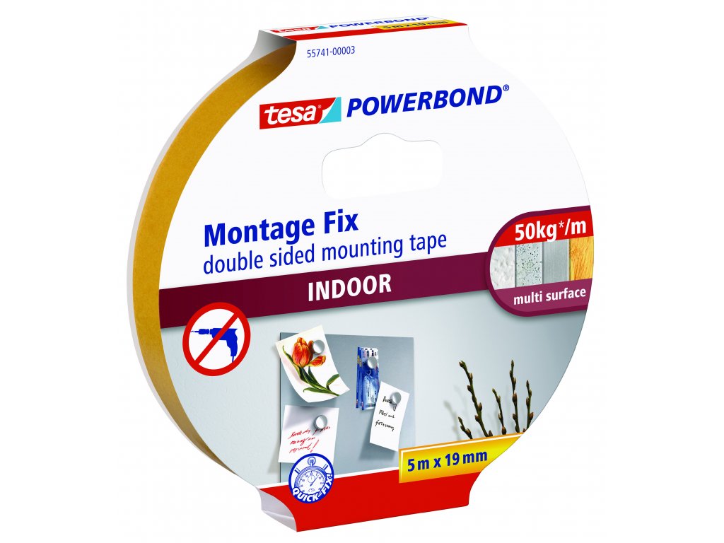 Montážní páska tesa® Powerbond INDOOR – interiér (Barva bílá, Rozměr 5 m : 19 mm)