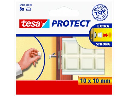 Ochranné nárazníky tesa Protect® (Barva bílá, Doplňující informace gumové čtverce, Rozměr 10 mm x 10 mm)