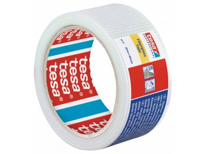 Samolepicí sklolaminátová páska tesa® 60101 na sádrokarton, na praskliny do hloubky 3mm (fibreglass tape), bílá (Barva bílá, Rozměr 90m × 48mm)