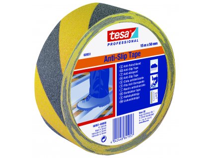 tesa® Profesionální protiskluzová páska, černo-žlutá (Barva žlutá-černá, Rozměr 15m x 50mm)