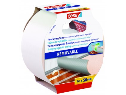tesa® Oboustranná podlahová páska odstranitelná beze stop (Barva bílá, Rozměr 10m : 50mm)