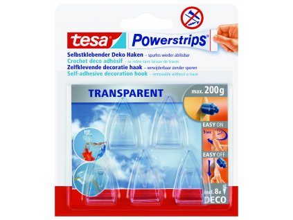 tesa® Powerstrips Dekorační háčky (Barva průhledná, Rozměr 5 hooks +  5 Strips Deco)