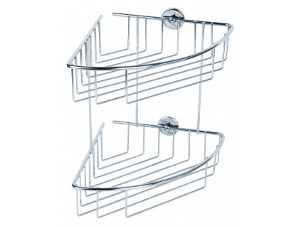 Rohový košík dvoupatrový tesa® Baath (Barva chrom, Rozměr 275mm x 203mm x 205mm)