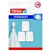 tesa® Permanent háčky bílé, obdélníkové (Barva bílá, Doplňující informace 3 háčky, velikost S, obdélníkové, plast, Rozměr ŠxVxH: 2,2 x 3 x 1,7 cm)