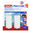 tesa® Powerstrips velké obdélníkové háčky (Barva bílá, Rozměr 58,3mm x 22,3mm x 28,0mm / 2 háčky + 4 velké proužky)