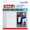 tesa® Nalepovací hřebík na tapety a omítku 2kg (Barva bílá, Rozměr 2 háčky + 6 proužků)