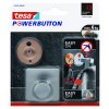 tesa® Powerbutton čtvercový háček Classic (Barva nerezová ocel, Rozměr 45,0mm x 36,0mm x 45,0mm / 1 háček + 1 adaptér)