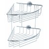 Rohový košík dvoupatrový tesa® Baath (Barva chrom, Rozměr 275mm x 203mm x 205mm)