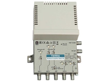 Terra MA077TB zosilňovač FM III 3xUHF, zisk 44dB 118dBuV, LTE 5G