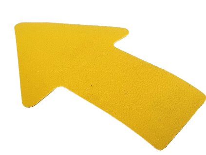Podlahové značenie tvar šípka 100mm x 150mm žlté (sada 10 ks)