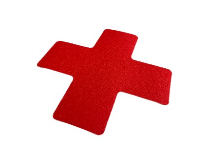 Podlahové značenie tvar kríž 150mm x 150mm červené (sada 10 ks)