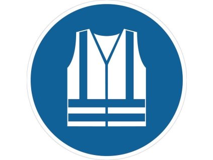 Podlahové značenie Vstup len v reflexnej veste priemer 430mm