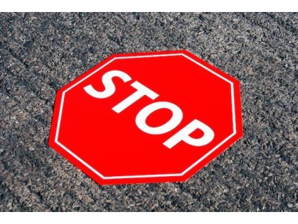 Príkazové podlahové značenie samolepiace STOP priemer 430mm