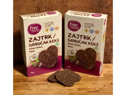 VEGAN Free Zone Integral bez lepku a bez laktózy kakaovo-kokosové sušienky 150 g