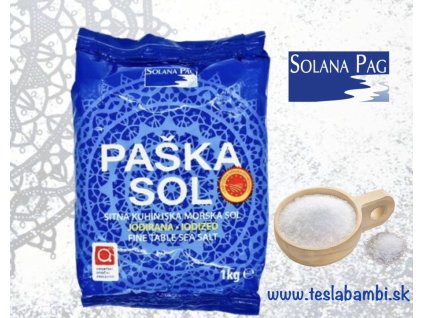 Soľ Morská z Pagu jemná jodizovaná 1 kg vrecko