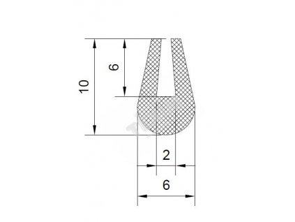 4604 u profil silikon 60sh bila 10x6x2mm