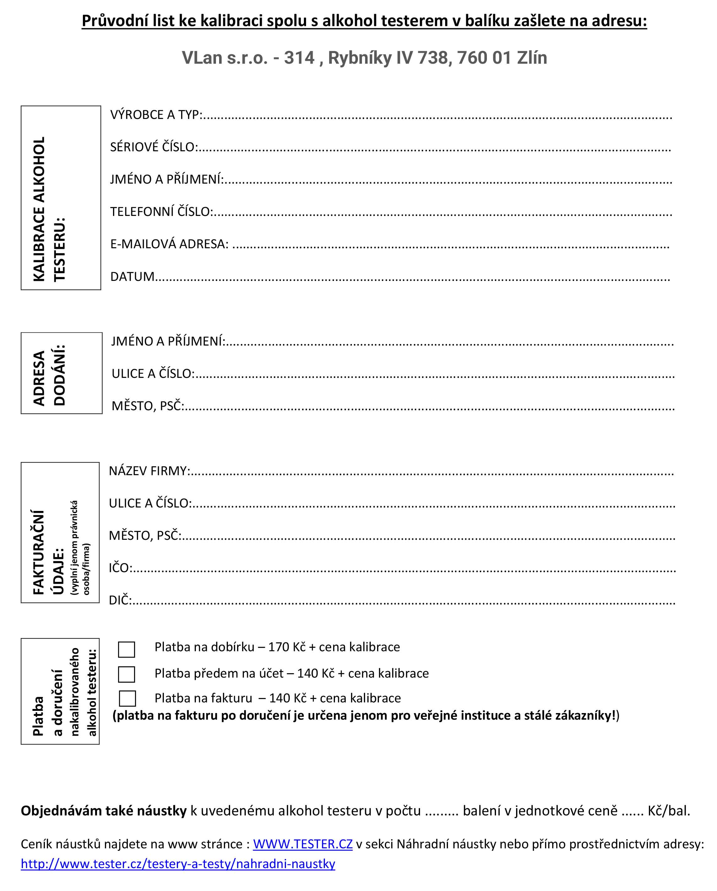 Na co slouží průvodní list a proč ho potřebujeme