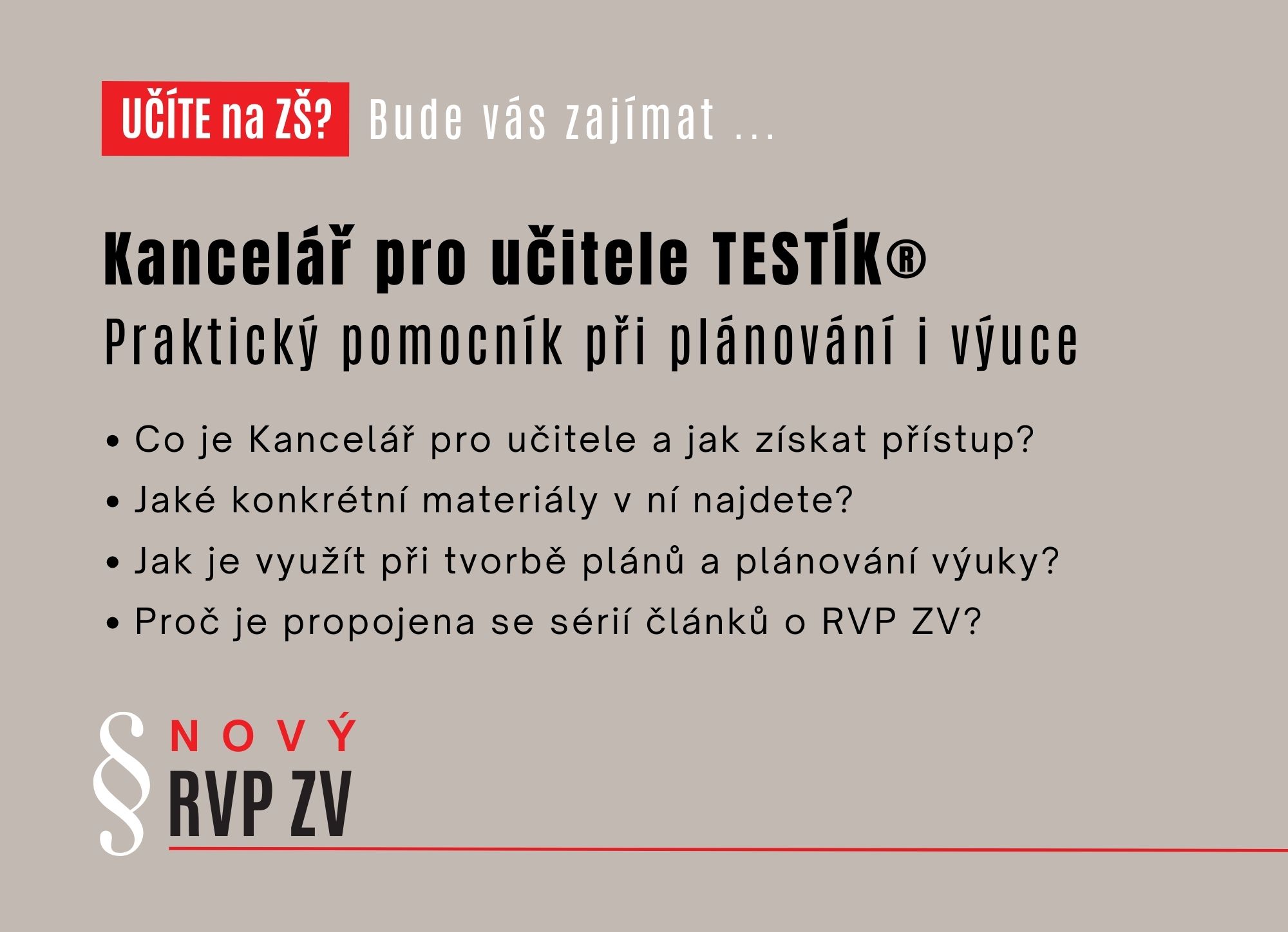 Kancelář pro učitele TESTÍK® - Praktický pomocník při plánování i výuce