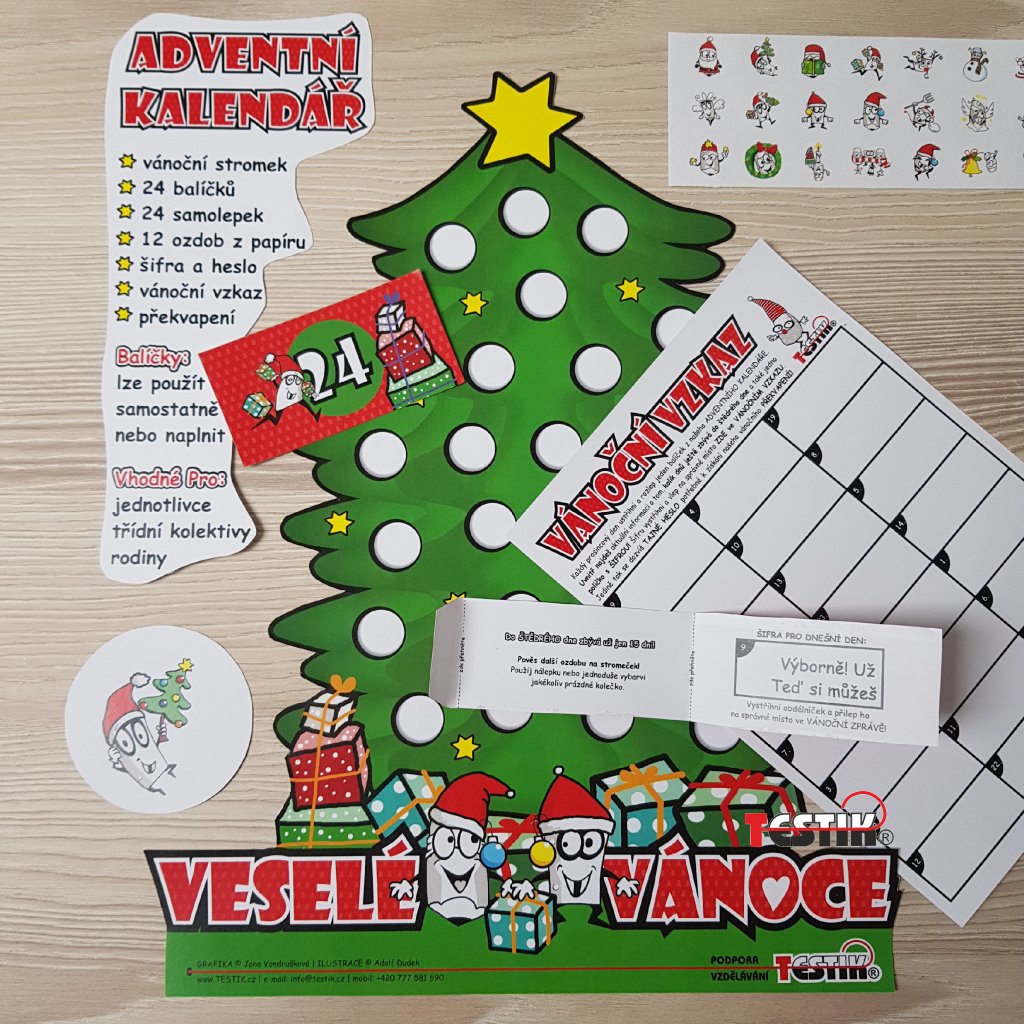 Adventní hra s kalendářem adventní kalendář do školy vánoční hry do školy