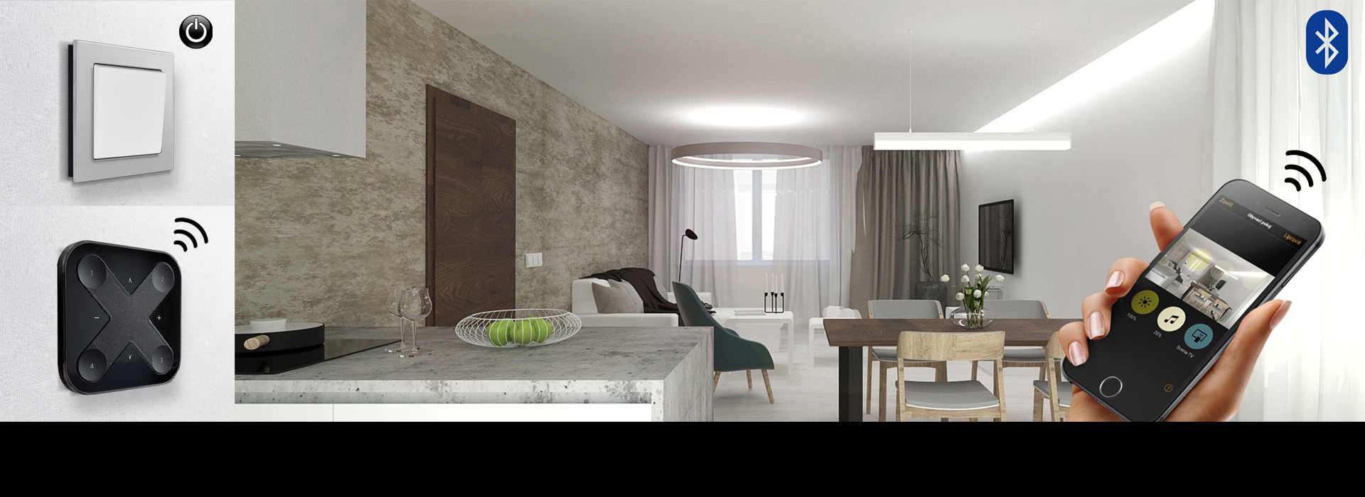 Bezdrátové ovládání osvětlení Casambi bluetooth